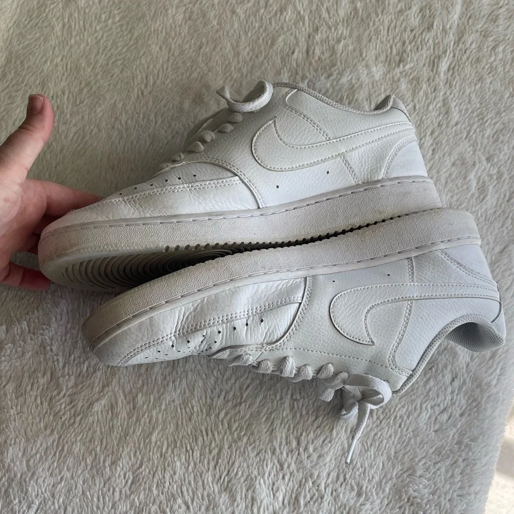 Nike court vision low triple white sneakers